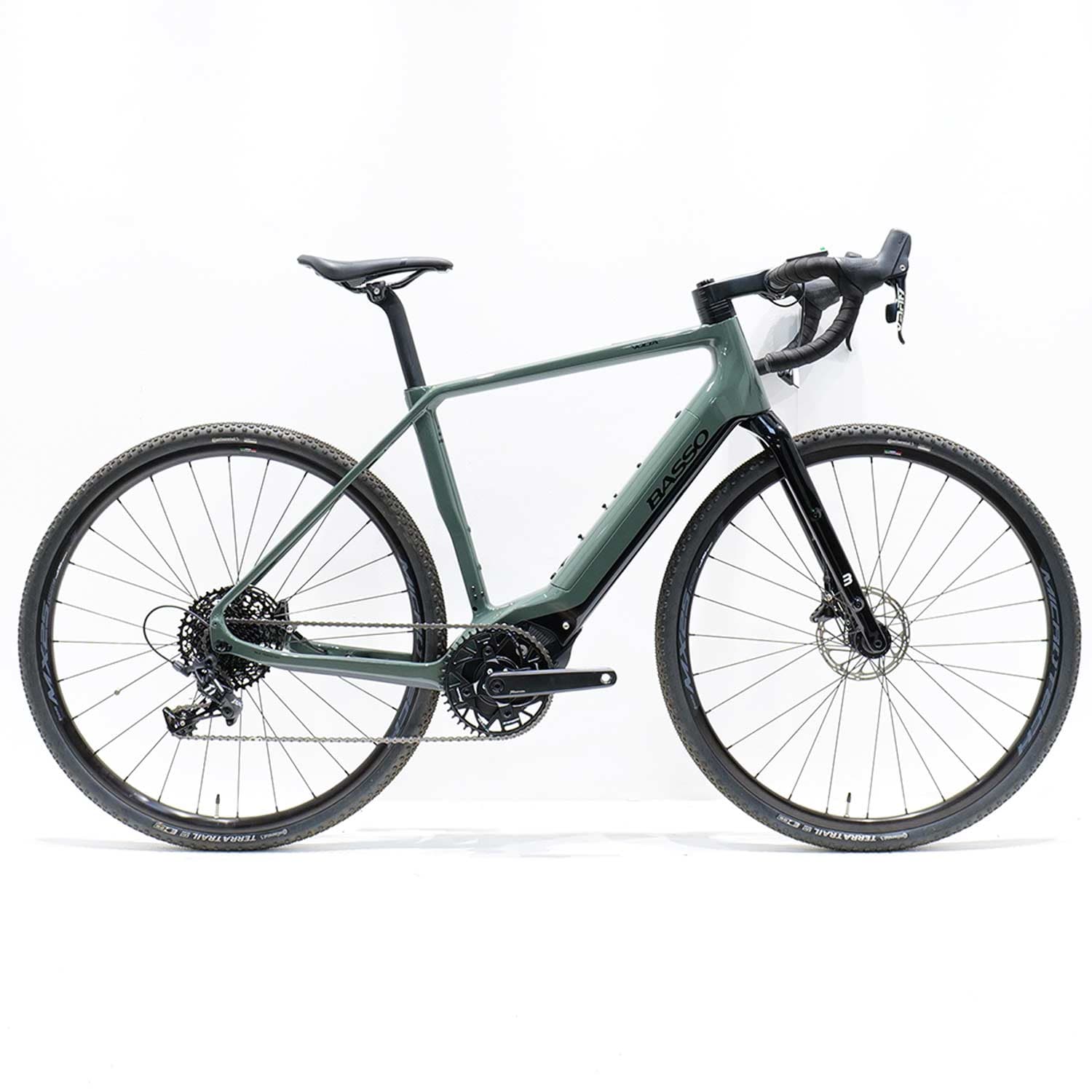 Volta Gravel Apex Green Medium Ex Demo E-Bike — product image 1 at Stretton Bikes